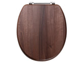 Soft Close Dark Walnut Toilet Seat
